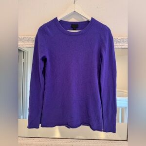J. Crew Purple Italian Cashmere Long Sleeve Crewneck Sweater Size Small